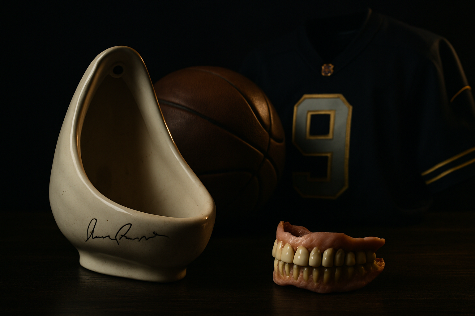 Featured image for The Weirdest Sports Memorabilia Ever Sold, From Autographed Urinals to Ty Cobb’s Dentures | The Lockdown Millionaire